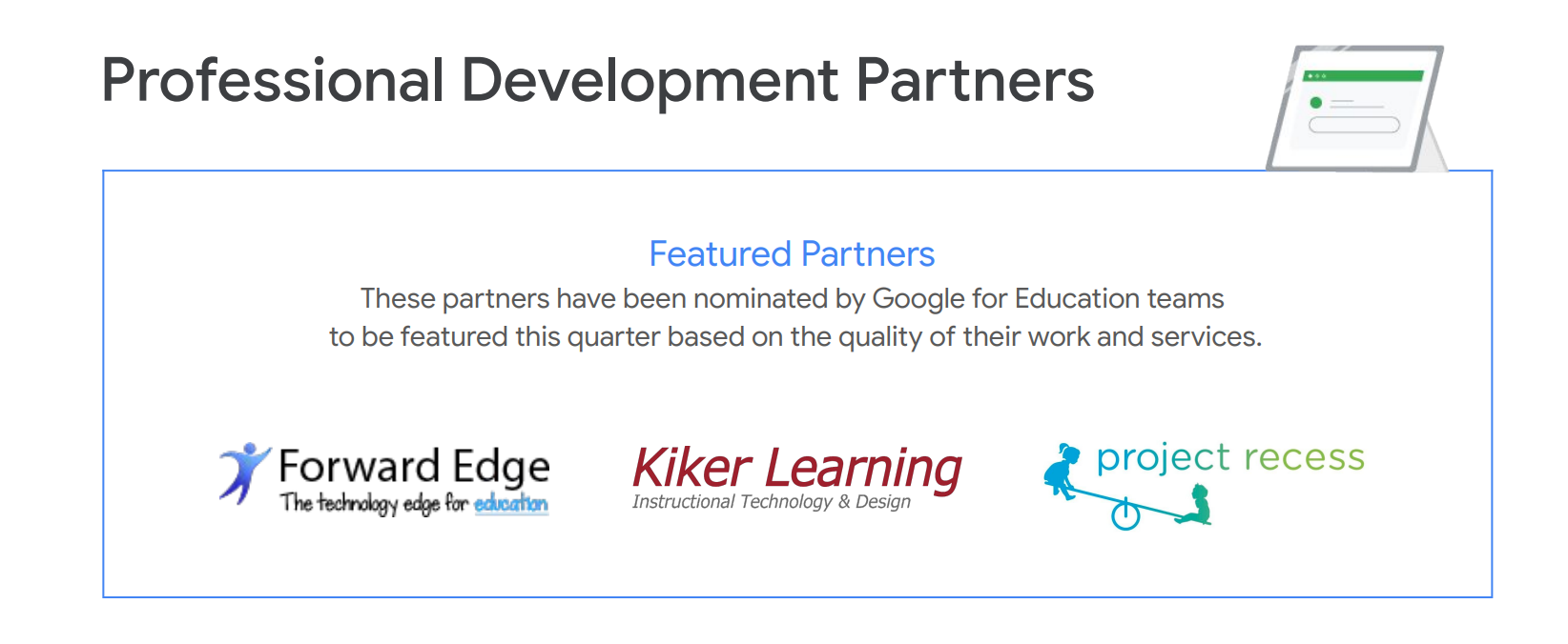 Forward Edge Nominated as a Featured Google for Education PD Partner ...